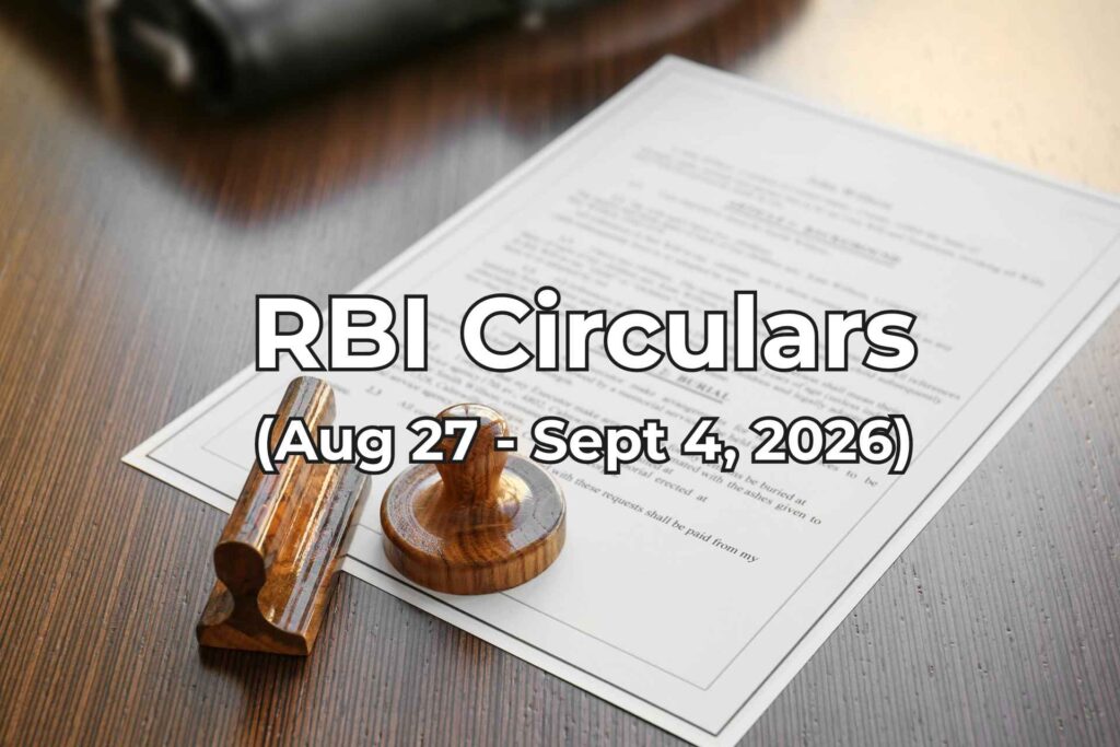 RBI Circulars Aug 27- Sept 4, 2026 summarised by Finakon