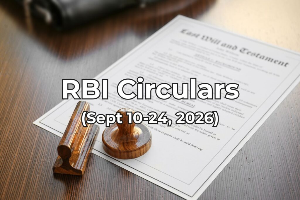 RBI Circulars Sept10-24, 2026 summarised by finakon technologies