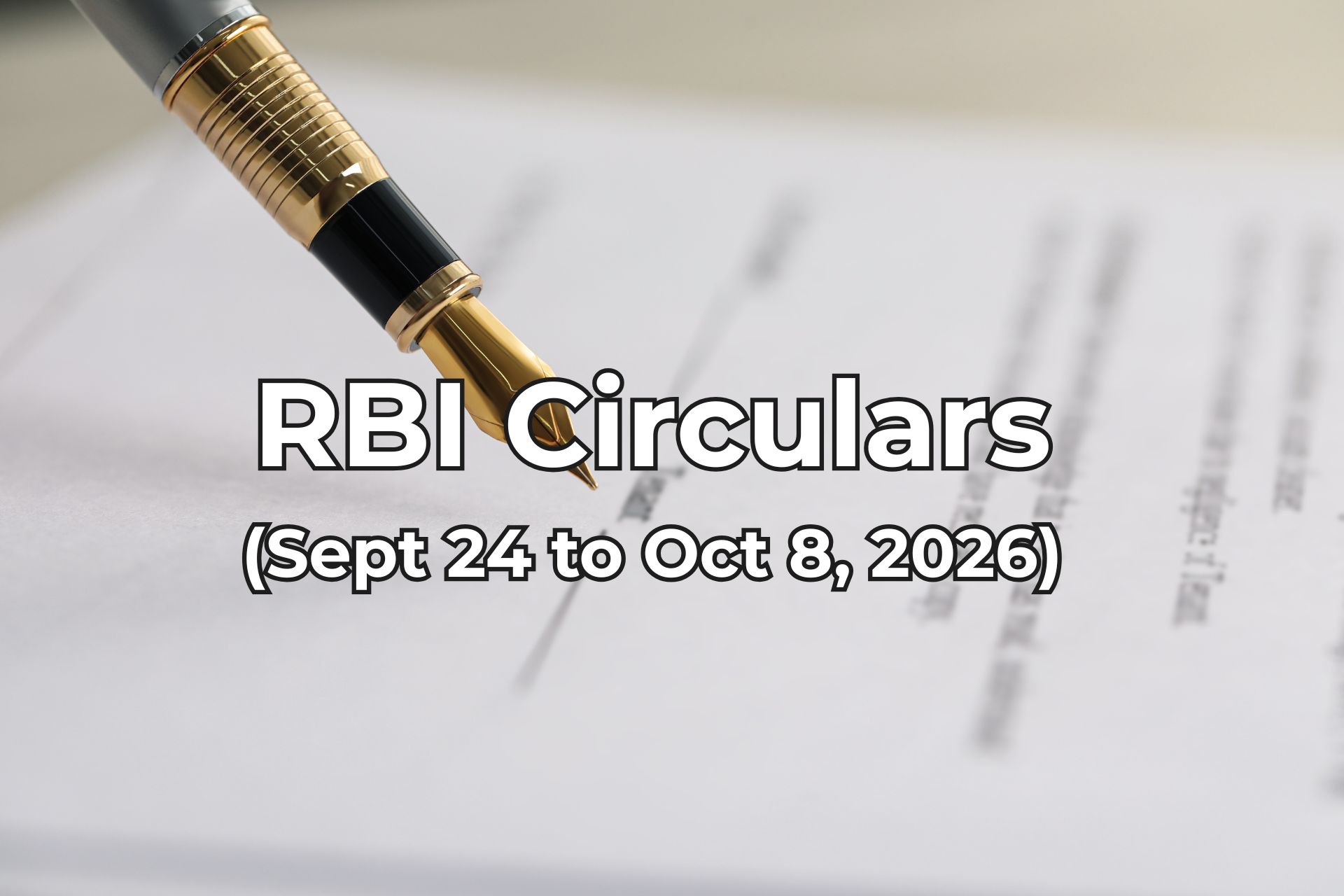 RBI Circulars Sept 24 to Oct 8, 2026 summarised by Finakon
